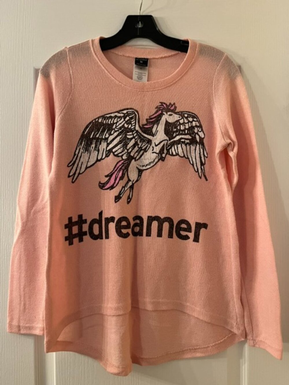 Stranded Pink “#dreamer” Unicorn Sweater – Size M